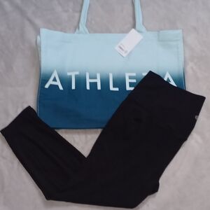 Athleta Salutation Stash 7/8 Leggings and Tote Bundle